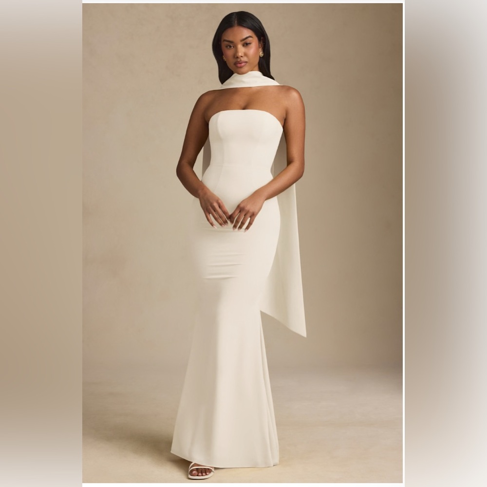 Oh Polly Strapless Cream Dress